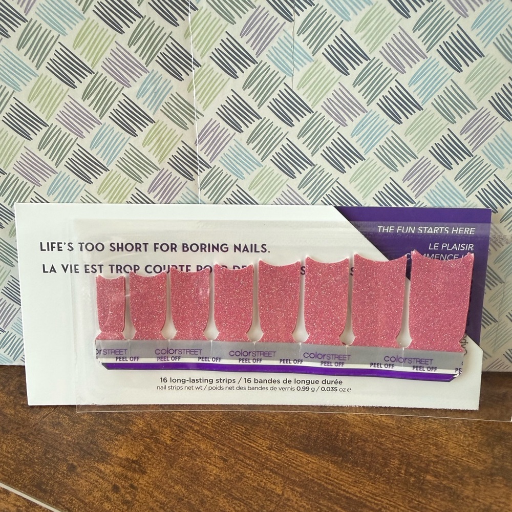 Color Street Sparkling Pink Nail Strips